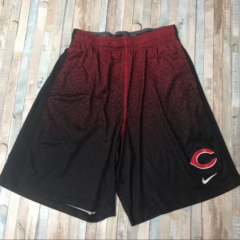 Nike Reds baseball shorts dri fit red black ombré